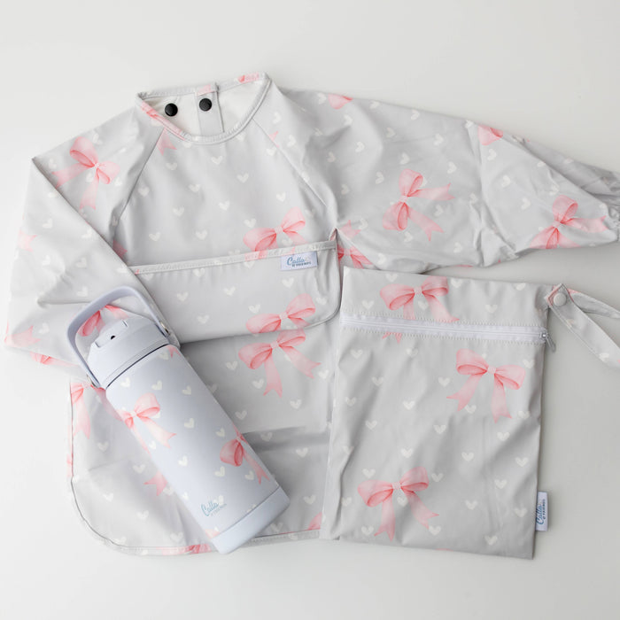 The Grayson Long Sleeve Bib - Sweetheart Bows