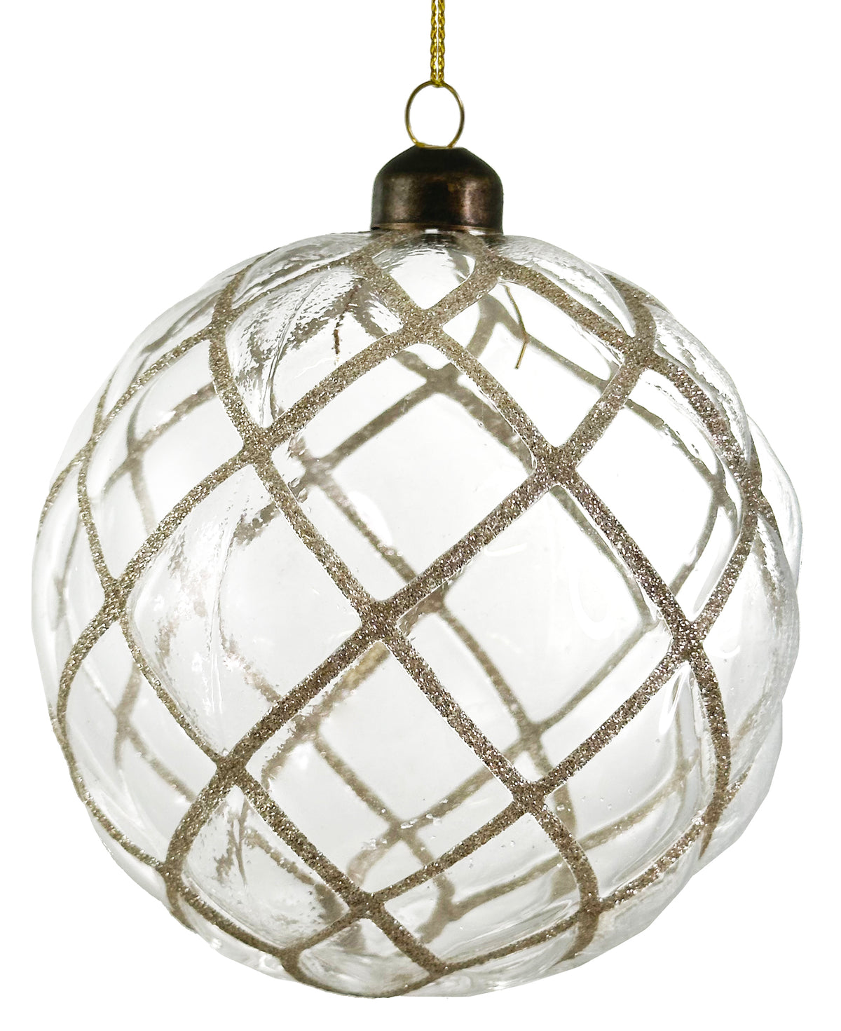 Glass Velvet Ball Transparent w/Silver Glitter