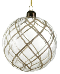Glass Velvet Ball Transparent w/Silver Glitter