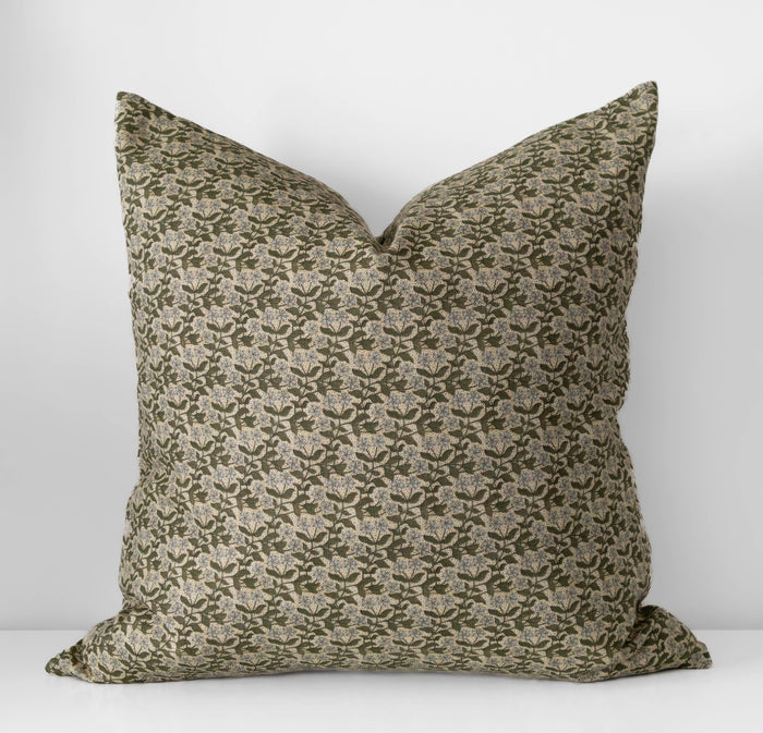 Serene Pillow - 20 x 20 Green Vintage Floral