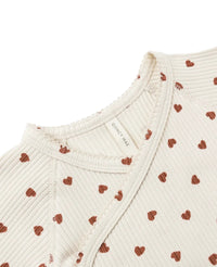 Side Snap Body Suit || Red Hearts