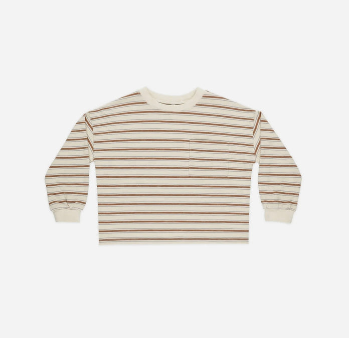 Relaxed Long Sleeve Tee | Saddle Stripe