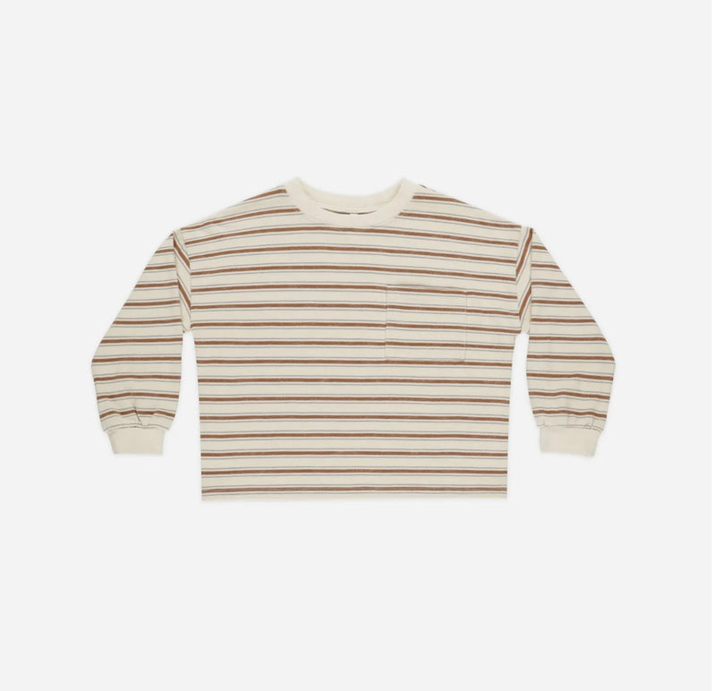 Relaxed Long Sleeve Tee | Saddle Stripe