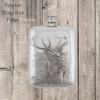 Flask - Stag Head - Pewter 6oz