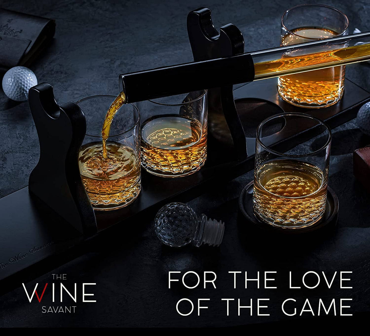 Golf Club Whiskey Decanter & Glasses