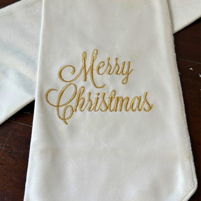 Merry Christmas Velvet Wreath Sash