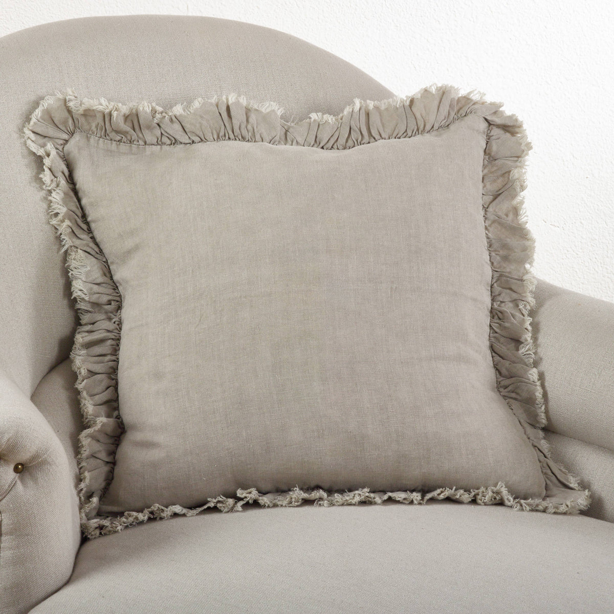 Ruffled Design Pillow - Down Filled - 20"