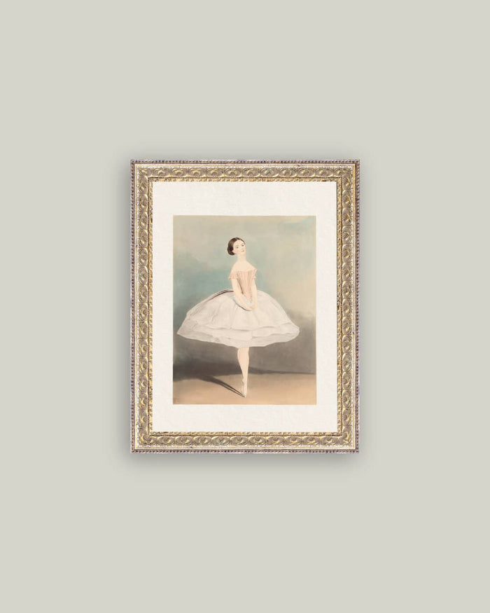 Ballerina Framed Antique Art - 5x7