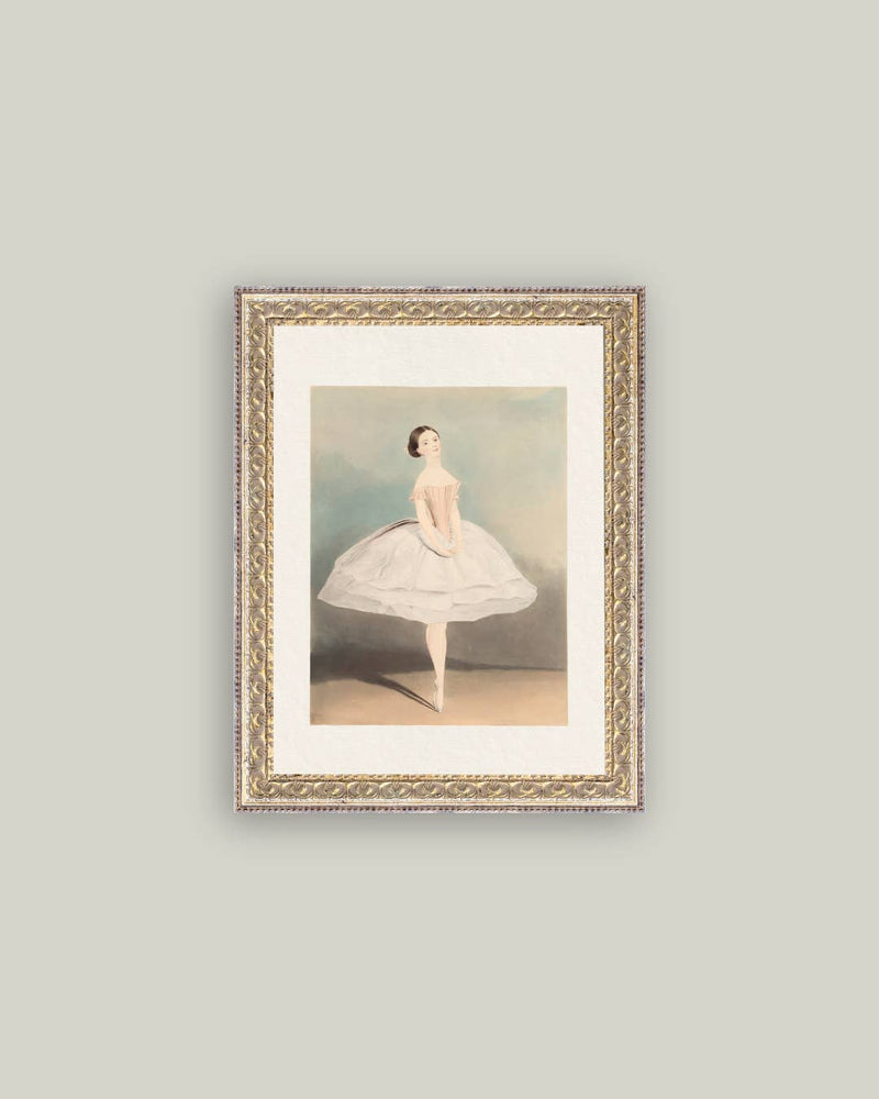 Ballerina Framed Antique Art - 5x7