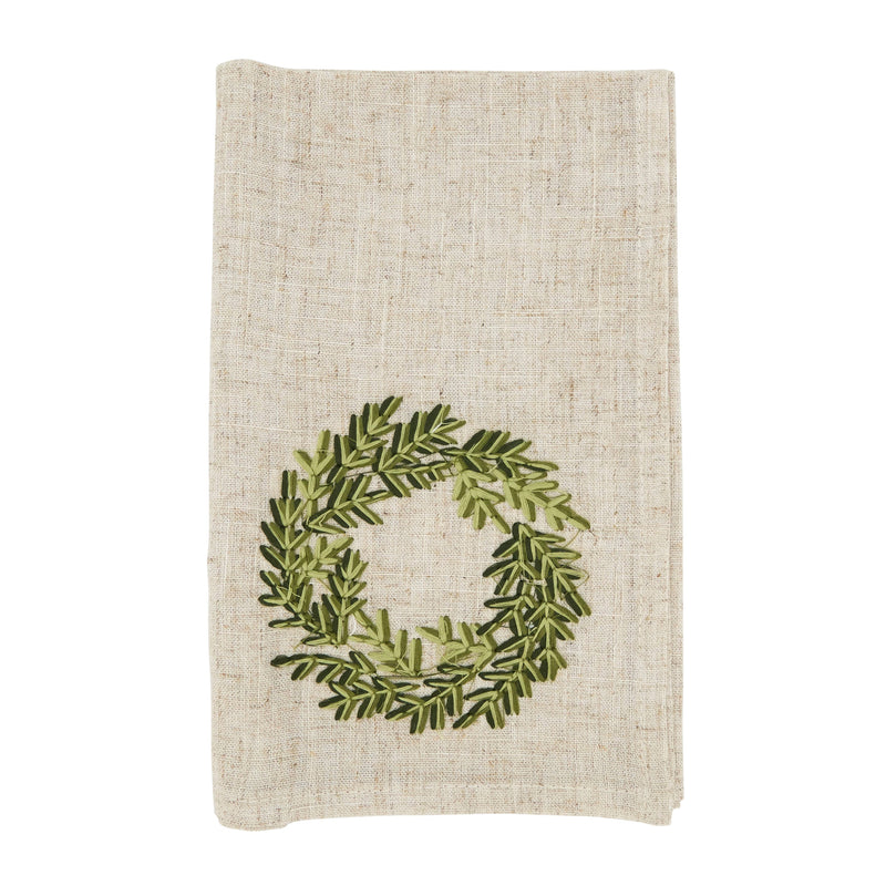 Festive Wreath Embroidered Napkin