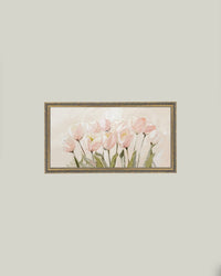Pink Tulips Framed Antique Art