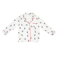 Pajama Set - Full-Length Bamboo - White + Mistletoe