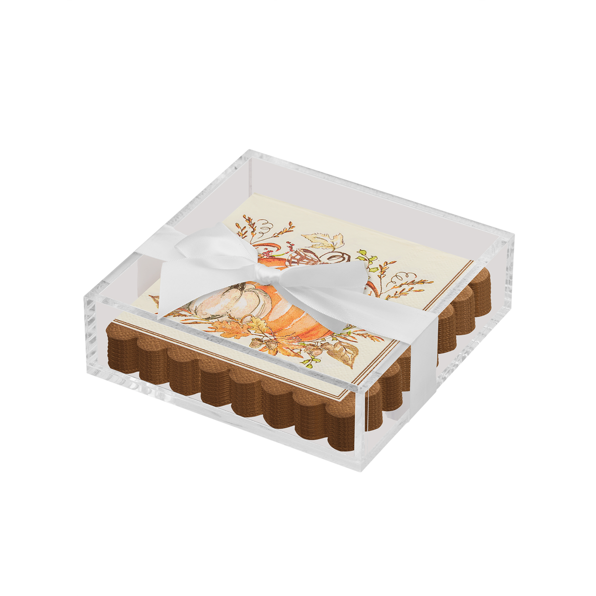 Acrylic Guest Towel Tray  - Turkey & Gourds