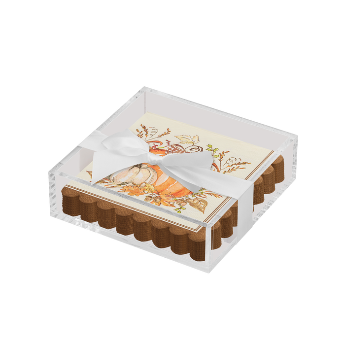 Acrylic Guest Towel Tray  - Turkey & Gourds