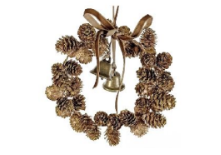 Cone Ring - Gold w/Brown Velvet and Bells - 8"