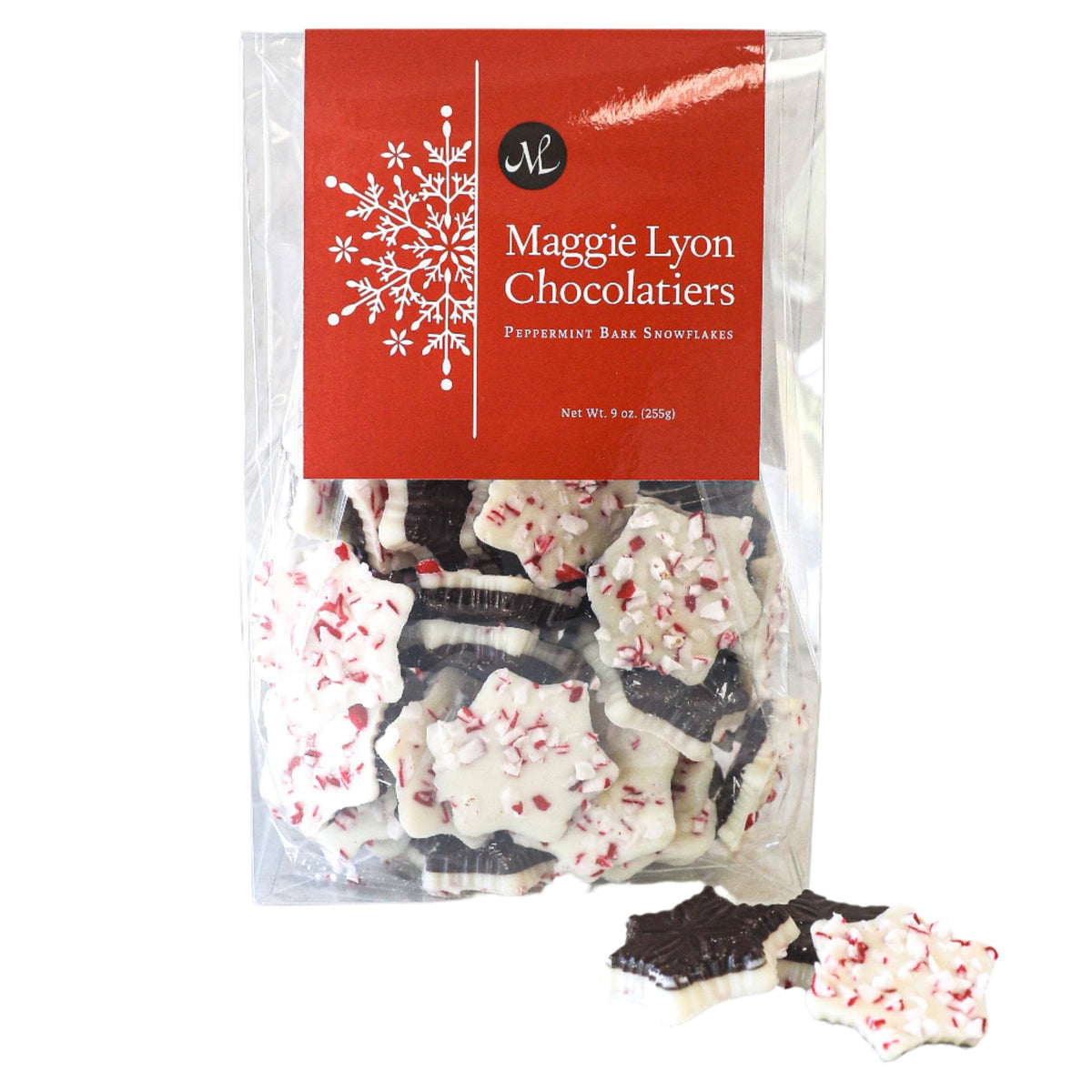 Dark & White Chocolate Peppermint Bark Snowflakes