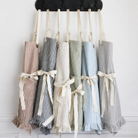 Ruffle Pin Stripe Apron