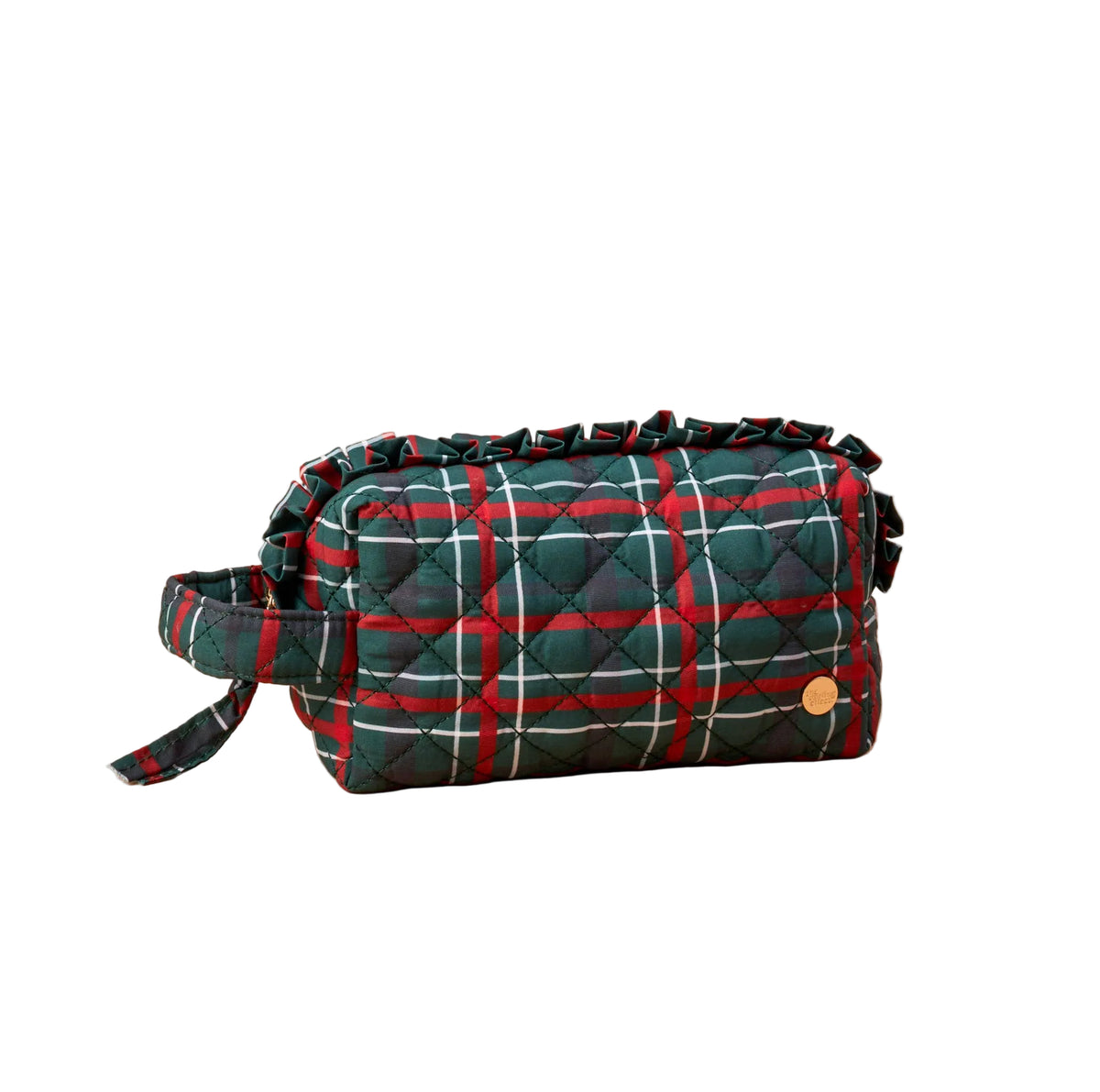 Essentials Quilted Cosmetic Pouch-Evergreen Plaid