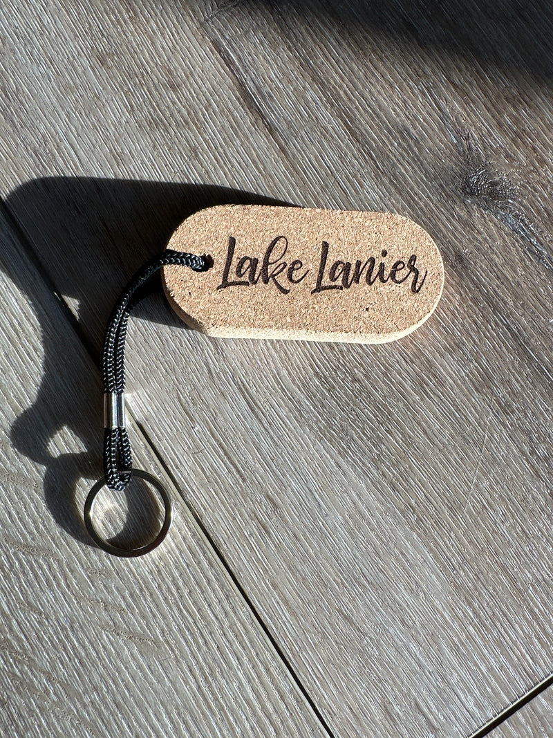Lake Lanier Floating Cork Keychain for Boating