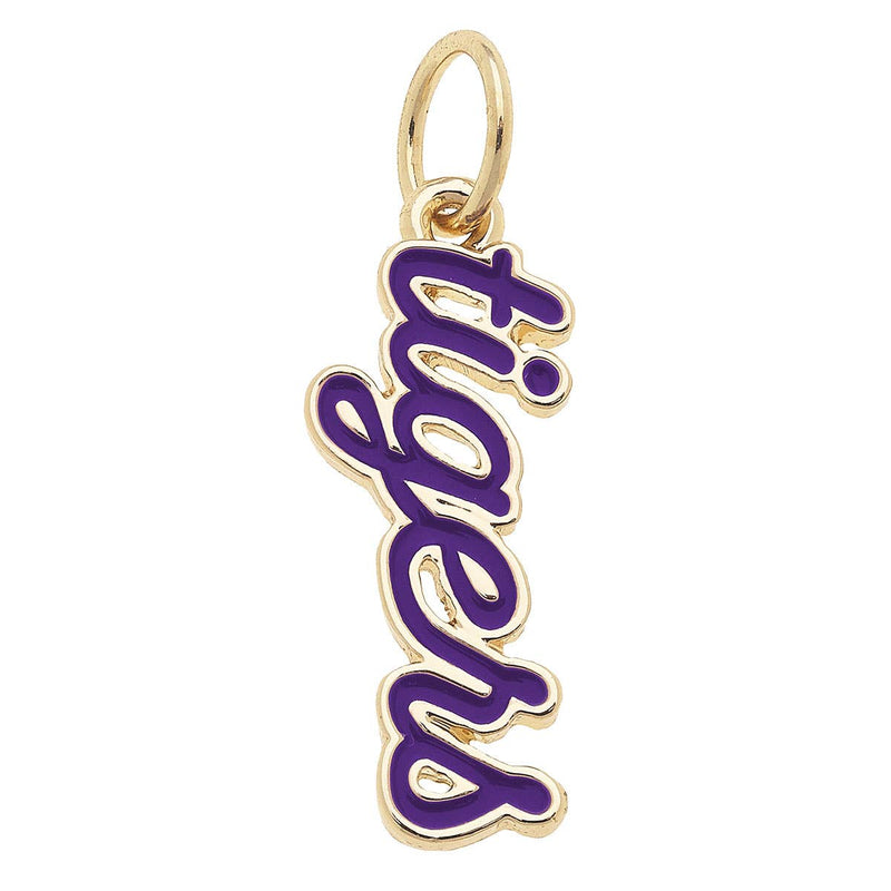 Tigers Enamel Script Charm