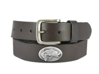 Bass Men's Brown Leather Concho Belt