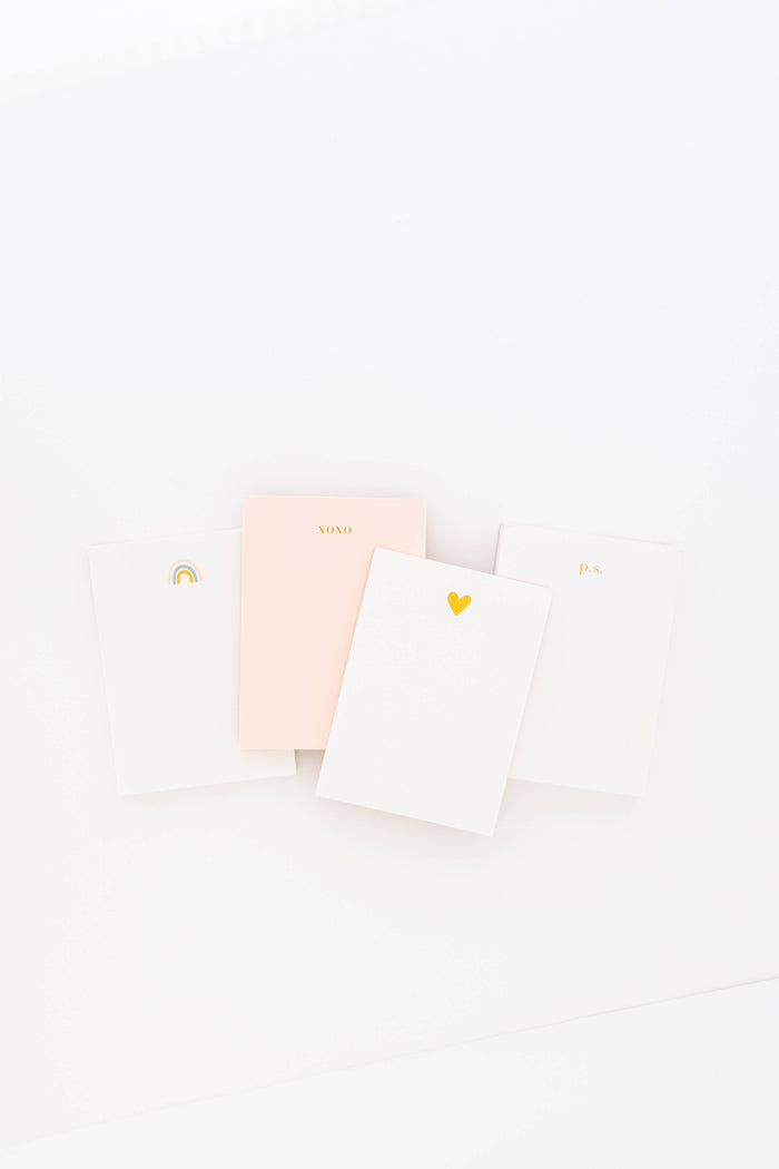 Mini Notepad, Gold Heart