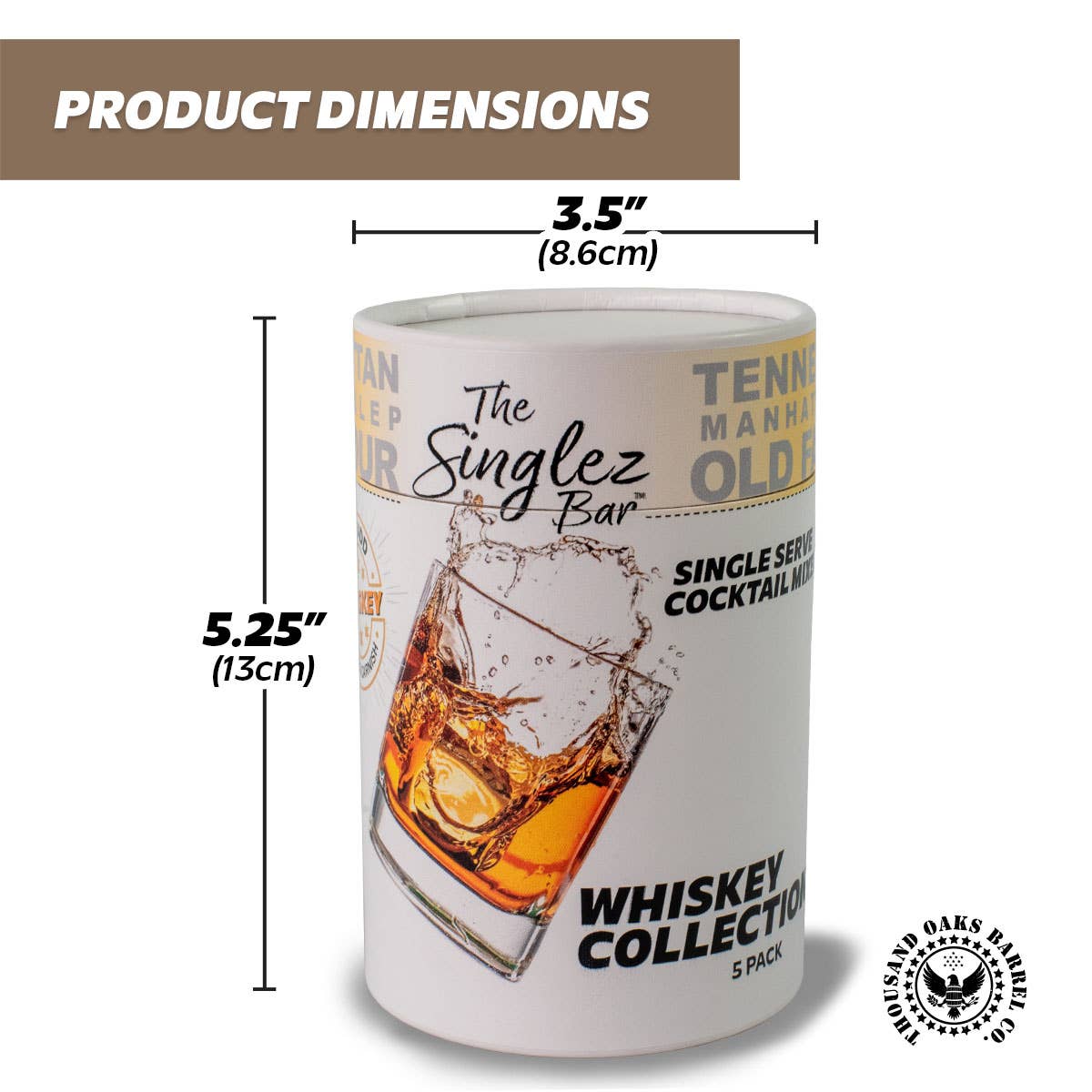 Singlez Bar Whiskey Collection- 5-Pack Single Serve Mixers