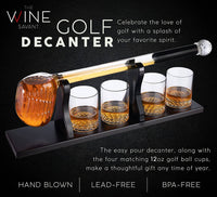 Golf Club Whiskey Decanter & Glasses