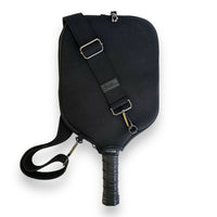 Pickleball Paddle Cover w/Shoulder Strap - Black