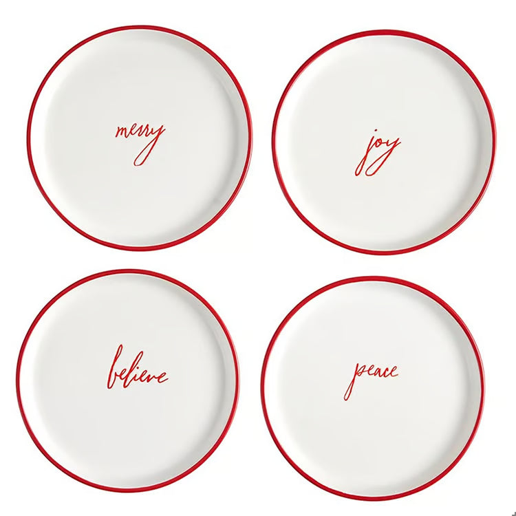 Dessert Plates w/Holiday Words