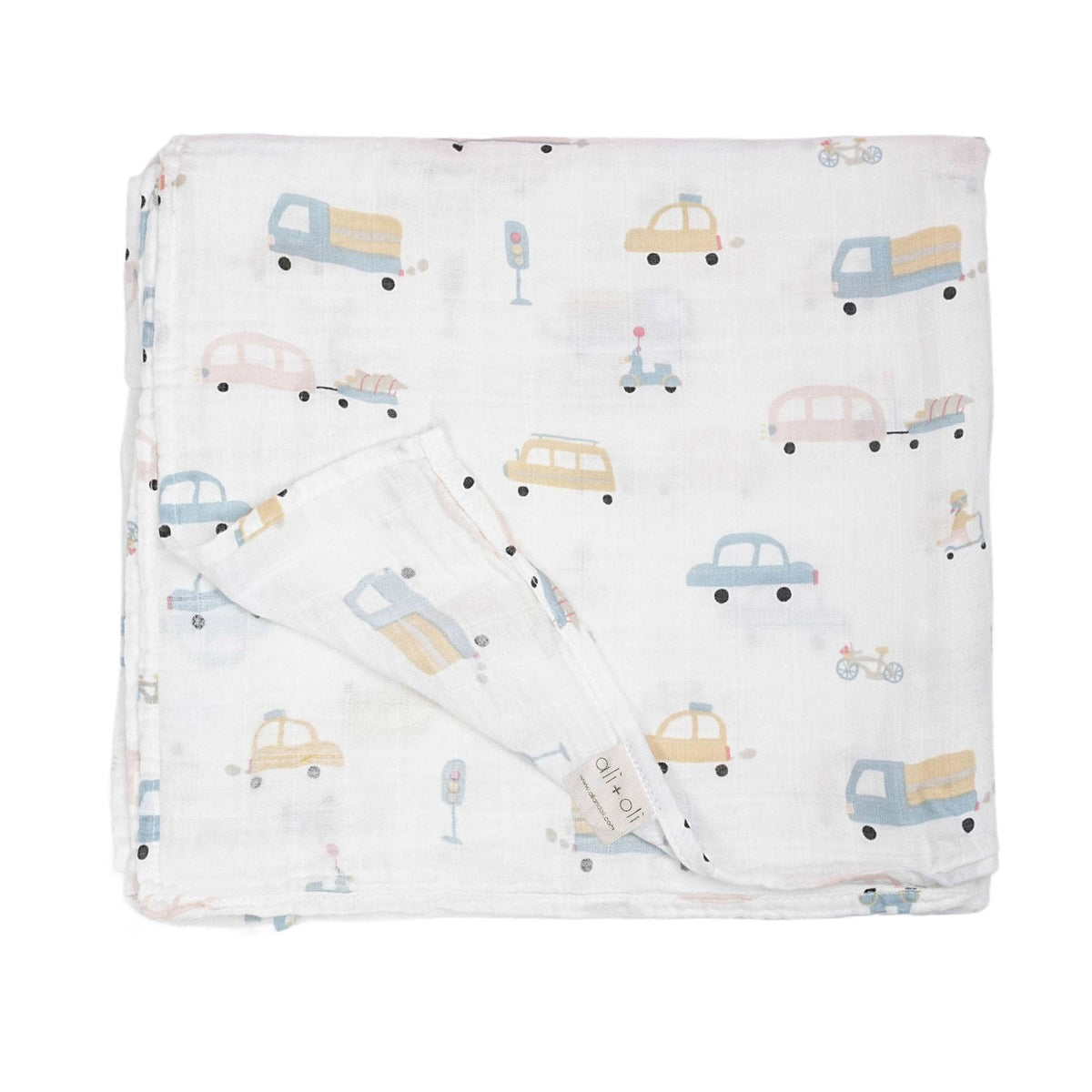 Bamboo Muslin Swaddle Blanket - Cars