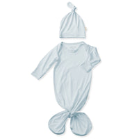 Bamboo Knotted Baby Gown & Beanie - Blush & Blue