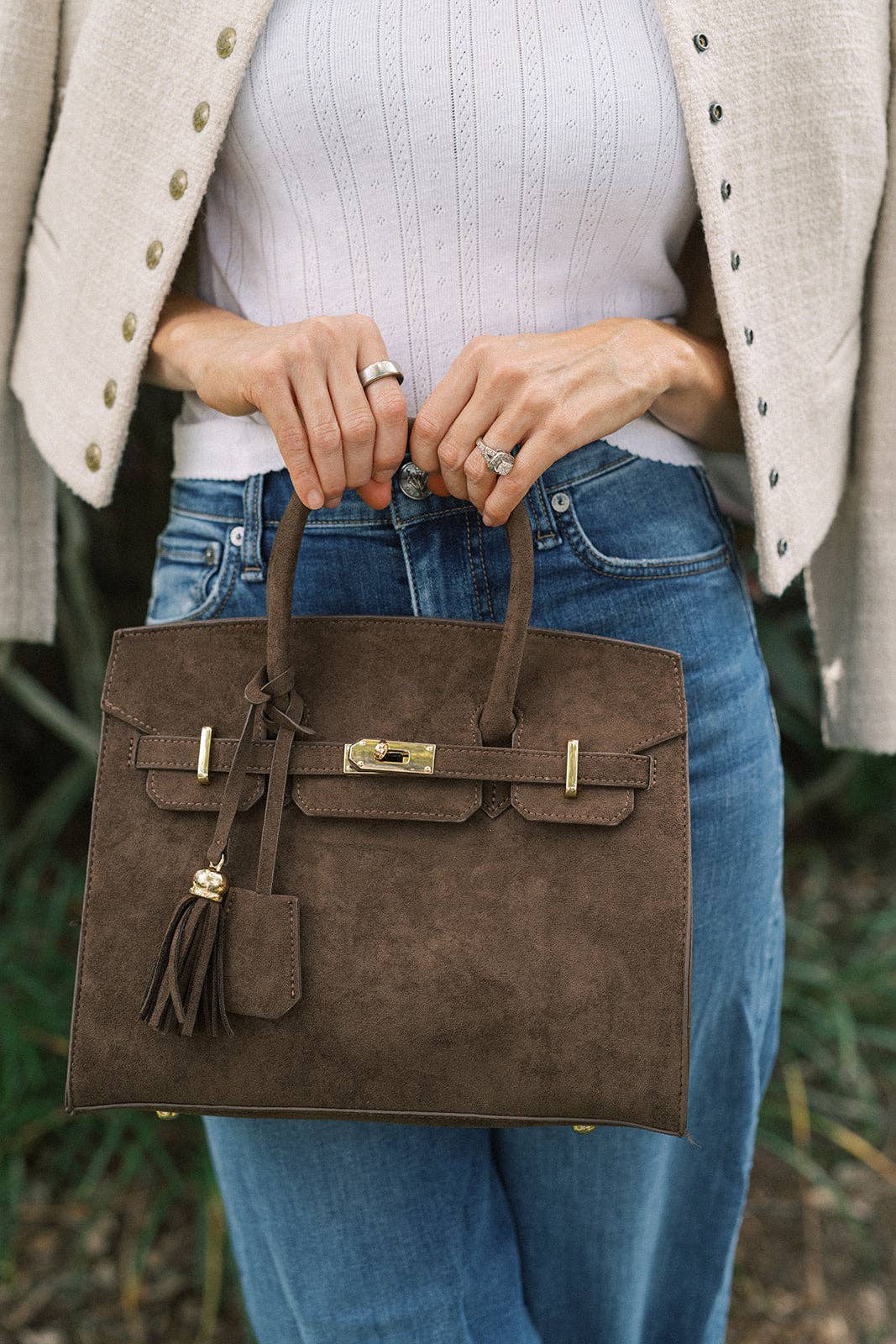 Margo Faux Suede Handbag