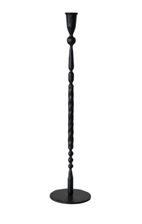 Hand-Forged Cast Iron Taper Holder, Black