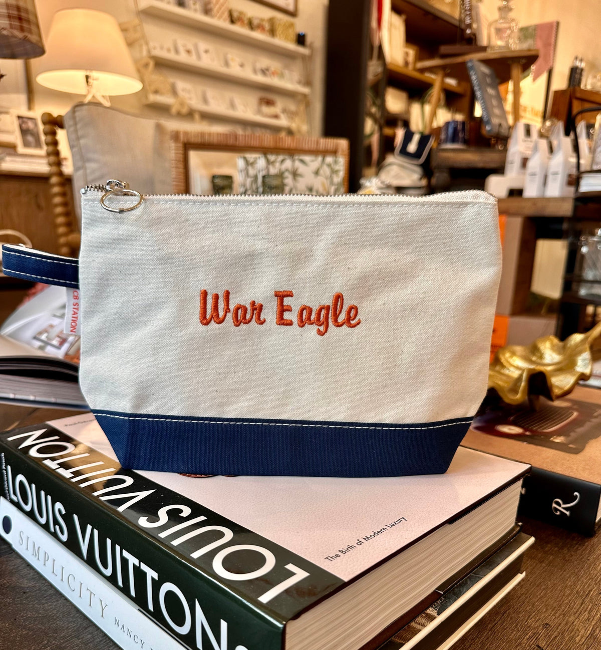 Collegiate Canvas Makeup Bag -  War Eagle