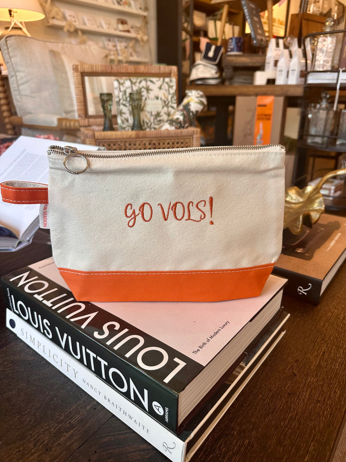 Collegiate Canvas Makeup Bag -  GO VOLS!