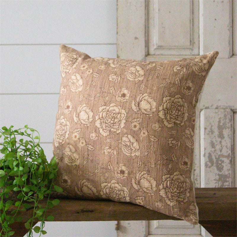 Sepia Floral Patterns Pillow