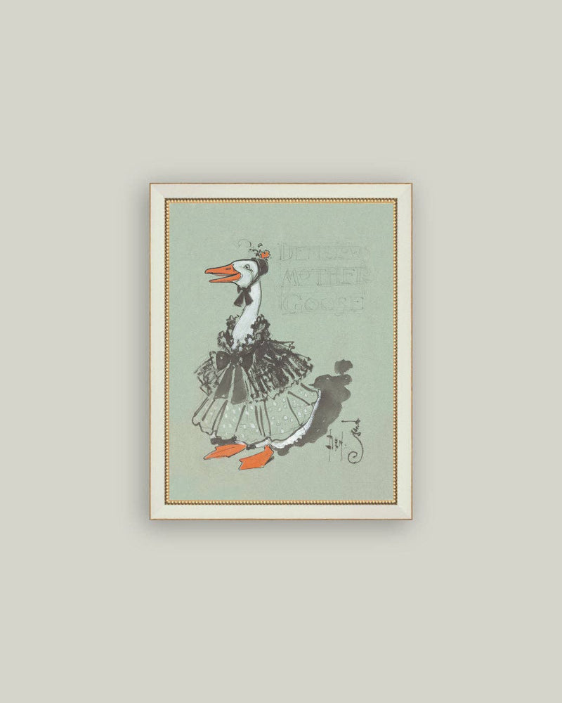 Mother Goose Framed Antique Art - 7x9