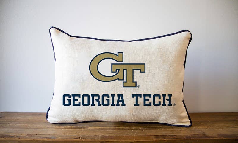 Georgia Tech Word Mark Piped Pillow