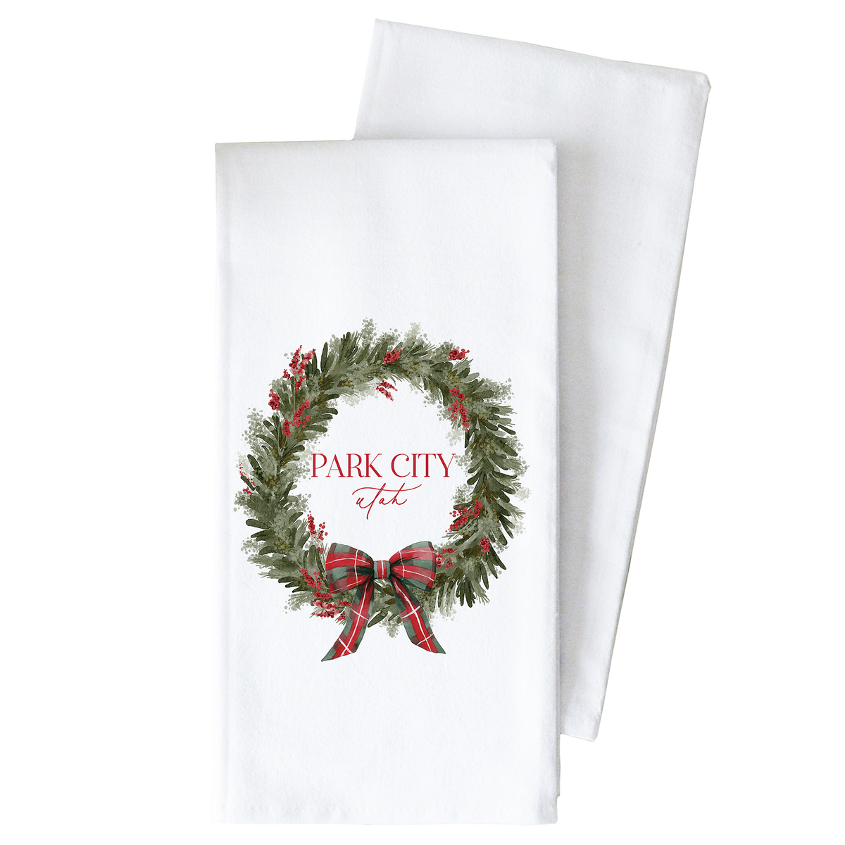 Bow Wreath Tea Towel - Cumming, Georgia