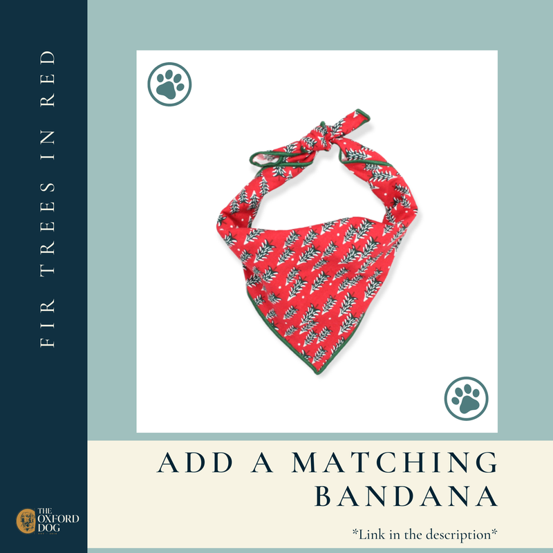 Dog Mom Bandana - Fir Trees in Red