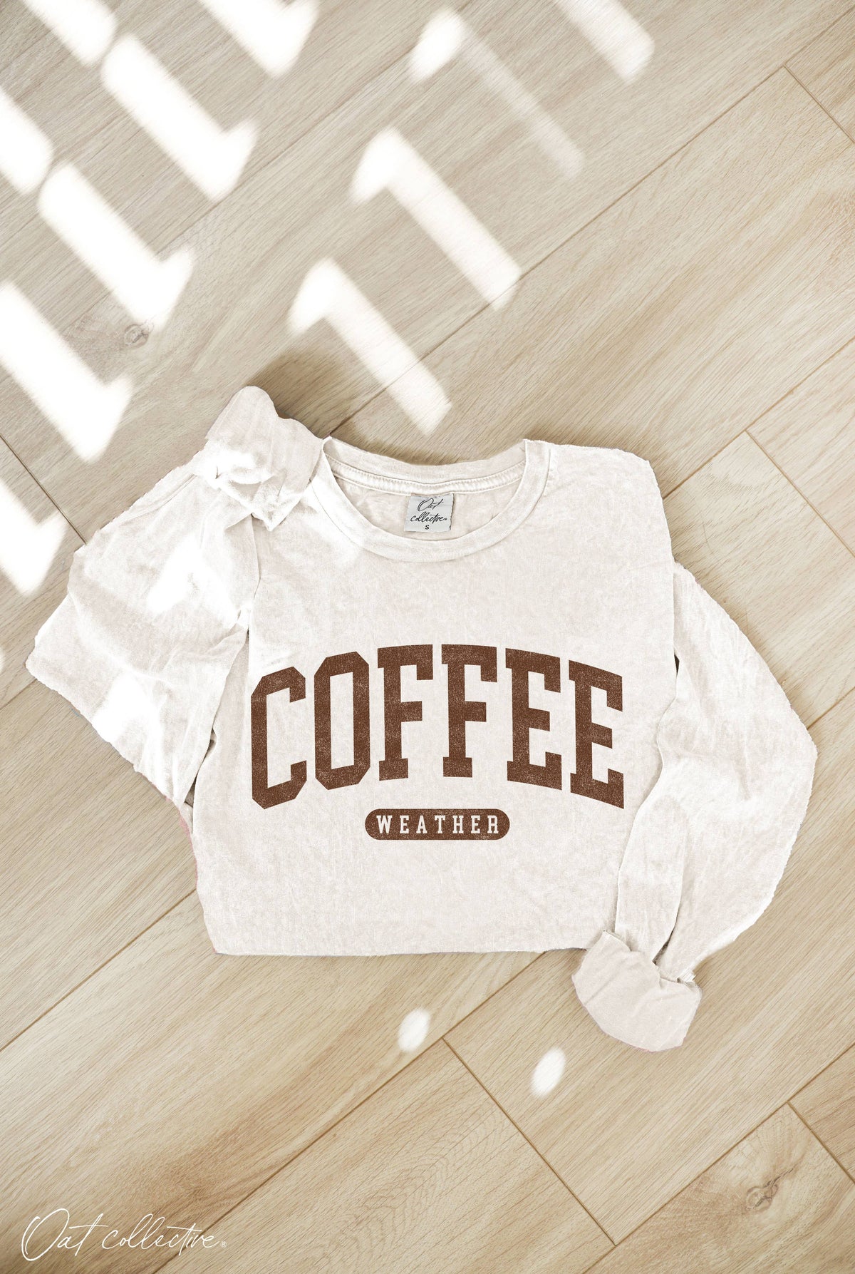 COFFEE WEATHER  Mineral Washed Long Sleeve Graphic T