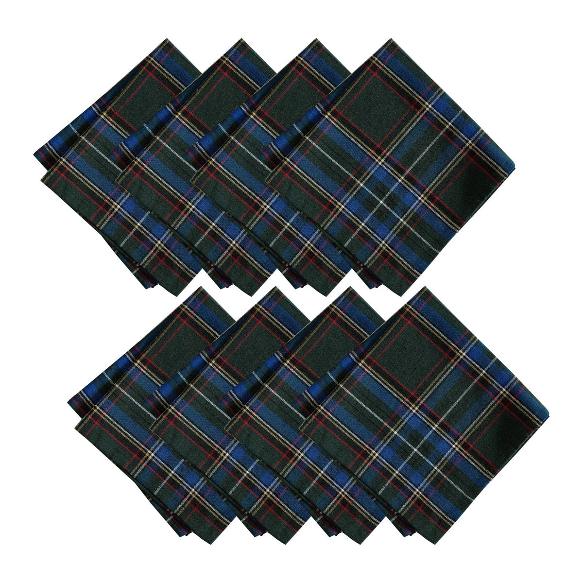 Tartan Holiday Plaid Cotton Napkins, Set of 4 - 17x17