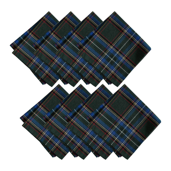 Tartan Holiday Plaid Cotton Napkins, Set of 4 - 17x17