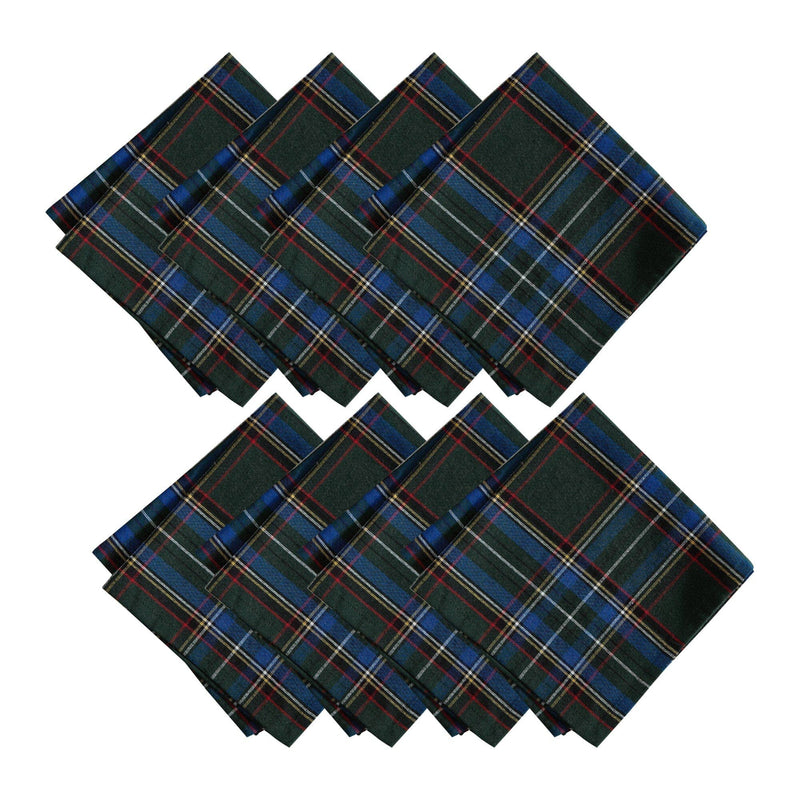 Tartan Holiday Plaid Cotton Napkins, Set of 4 - 17x17