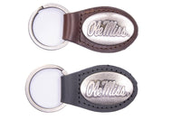 Ole Miss Rebels Oval Leather Key Fob.