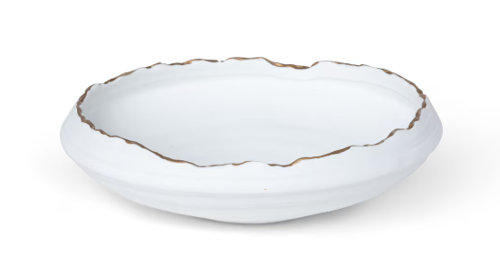 Gilded Organic Edge Shallow Bowl, 9.25"