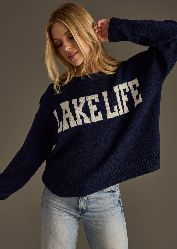 Lake Life Lightweight Sweater - Navy