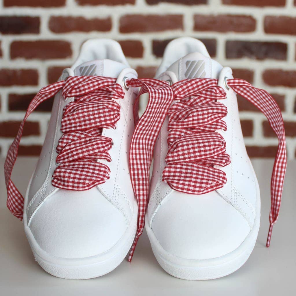 Gingham Pattern Laces - Red