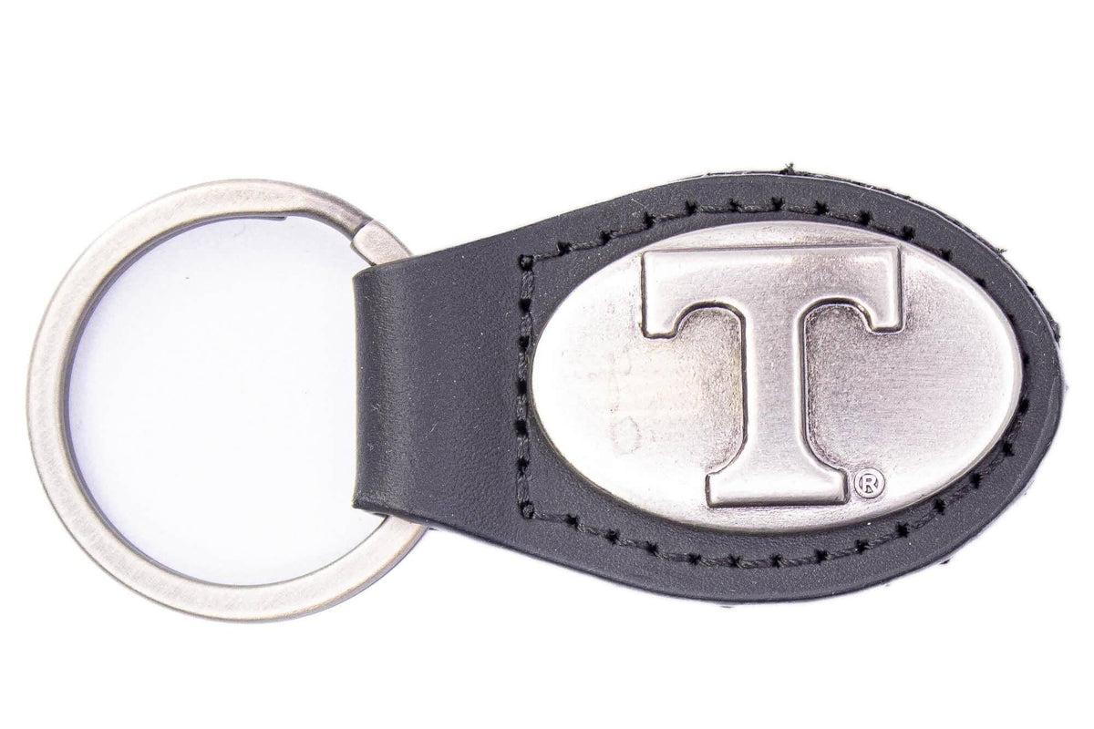 Tennessee Vols Oval Leather Key Fob.